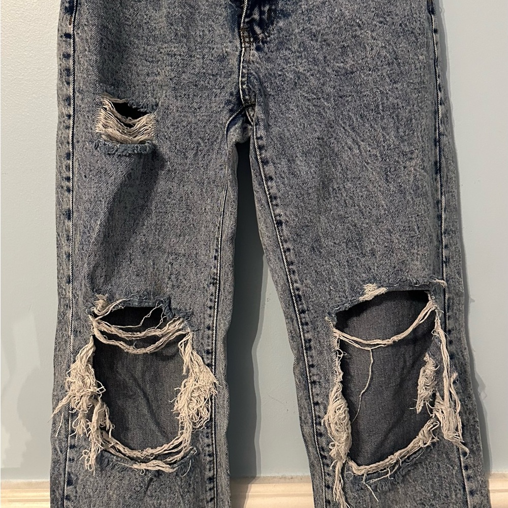 Distressed Blue Jeans